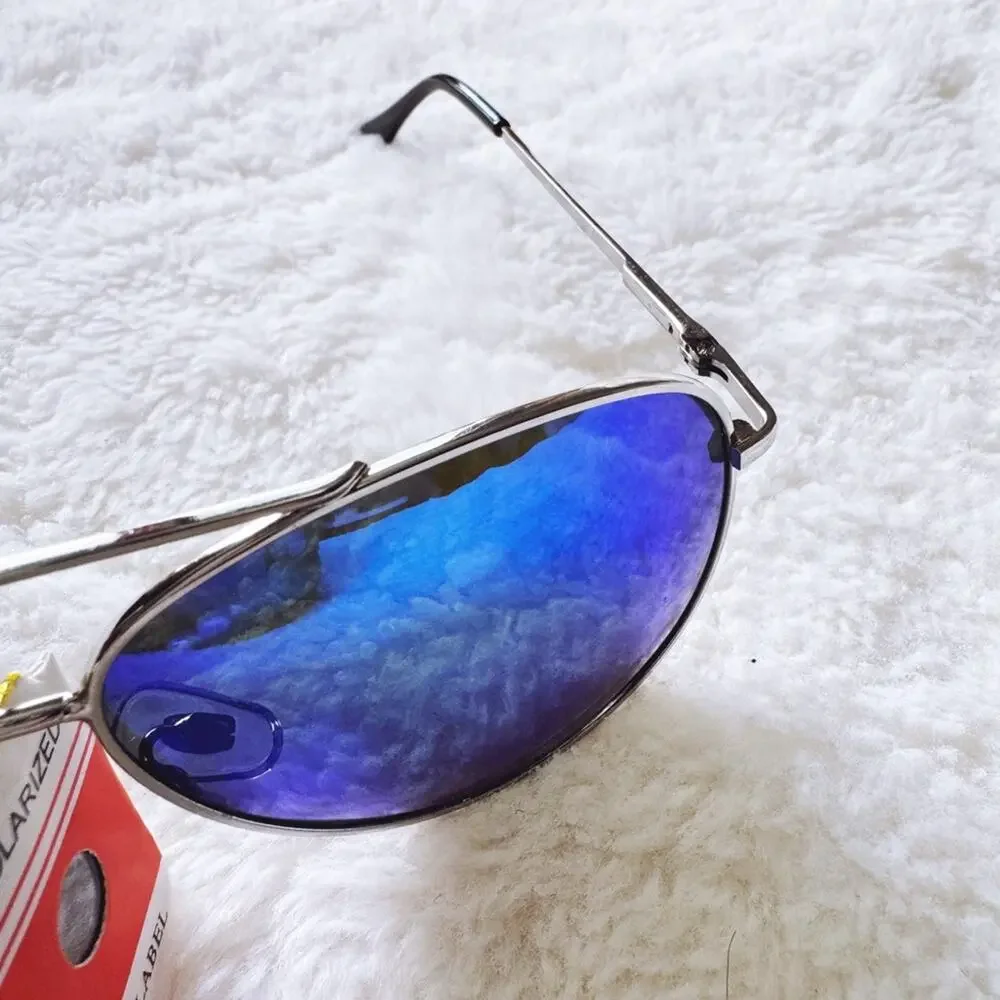 Felix Blue w/Silver Rim Mirrored Sunglasses